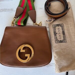 Gucci Blondie Tan Leather Bag with Gold GG emblem